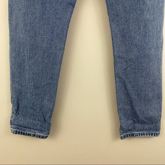 MIDNIGHT MUSE Pearl Rhinestone Embellished High Rise Distressed Boyfriend Jeans - Picture 9 of 10